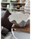 Adele Extra Large Matt Neutral Stone Clam Shell Bowl