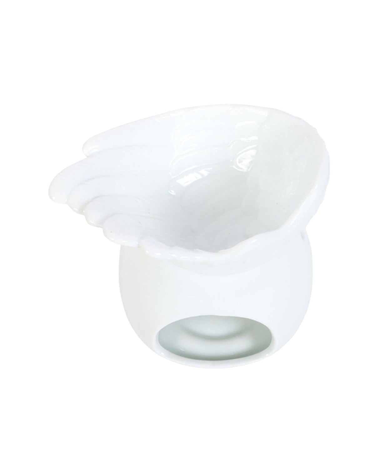 Angel Wings Dish Ceramic Wax Burner - White