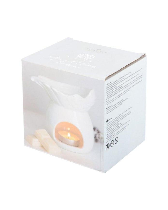 Angel Wings Dish Ceramic Wax Burner - White