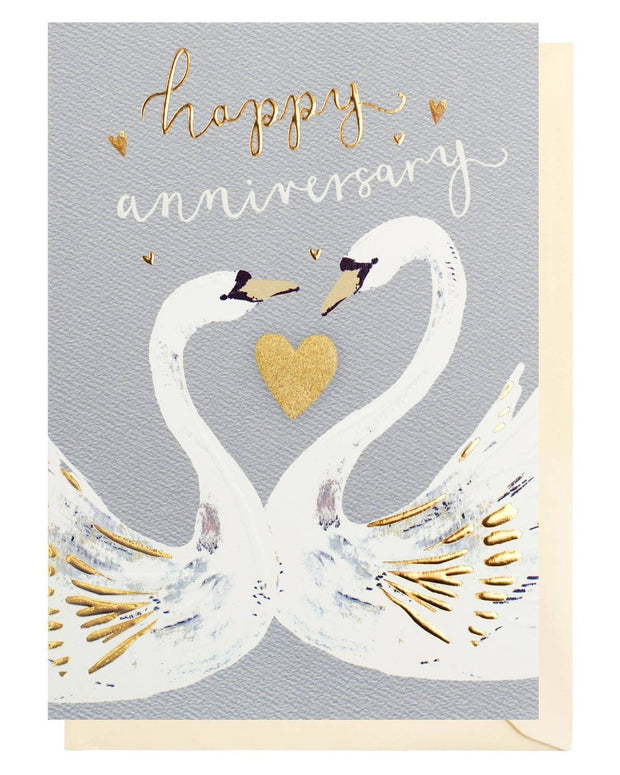 Anniversary Card - Swans
