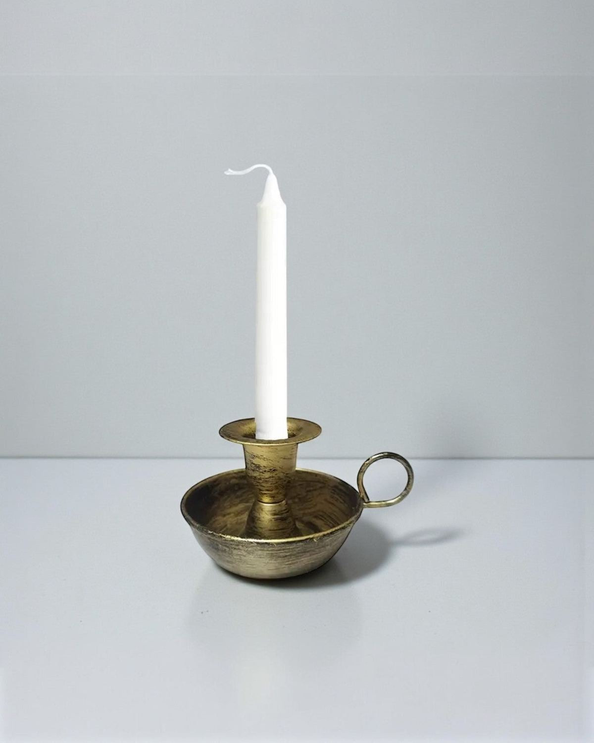 Antique Brass Effect Candlestick