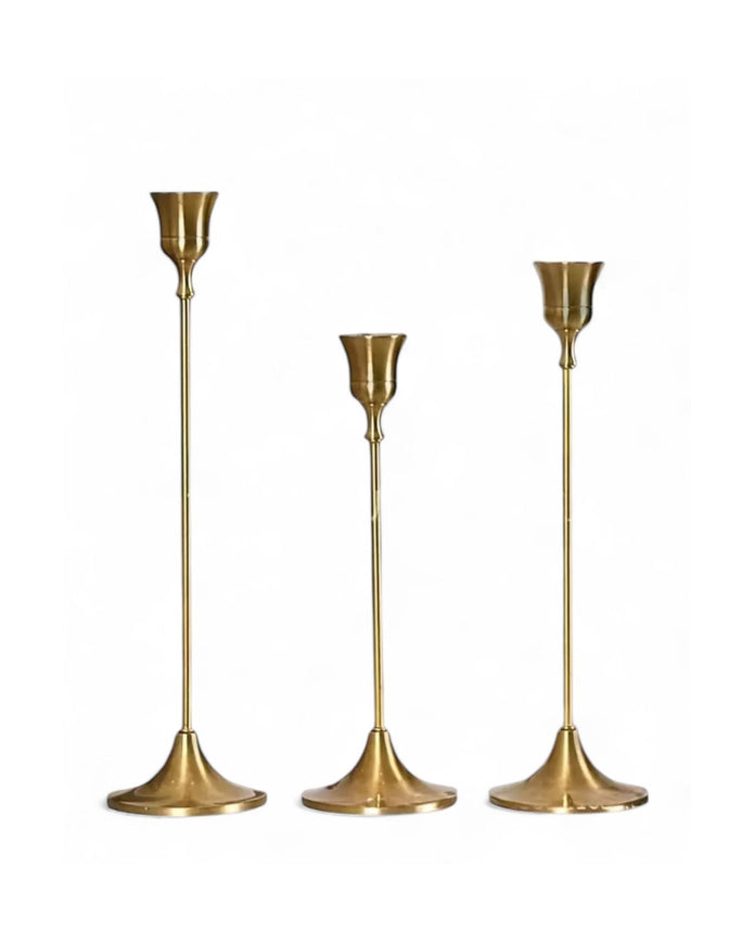 Antique Brass Effect Taper Candlestick