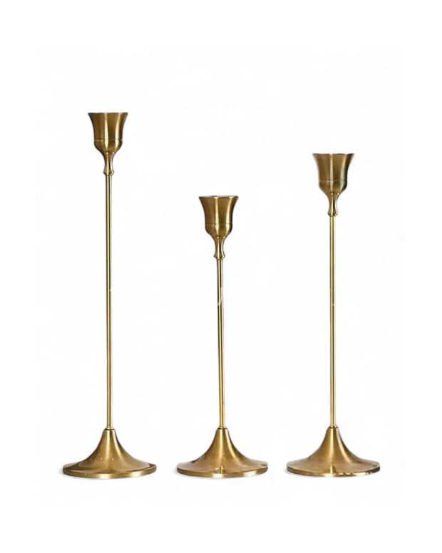 Antique Brass Effect Taper Candlestick