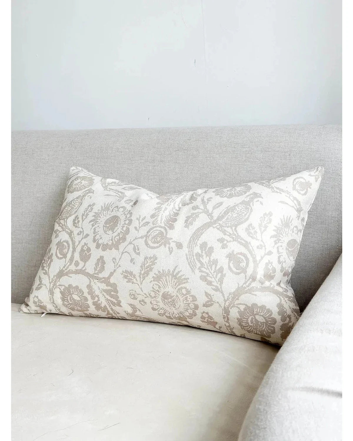 Aria Neutral Beige Country Floral Print Cotton Cushion Cover - Soft FurnishingsSoft Furnishings - Lulu Loves Home