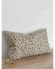 Olive Green And White Leaf Print Cotton Cushion Cover - Soft FurnishingsSoft Furnishings - Lulu Loves Home