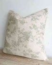 Aria Sage Green And White Floral Print Cotton Cushion Cover
