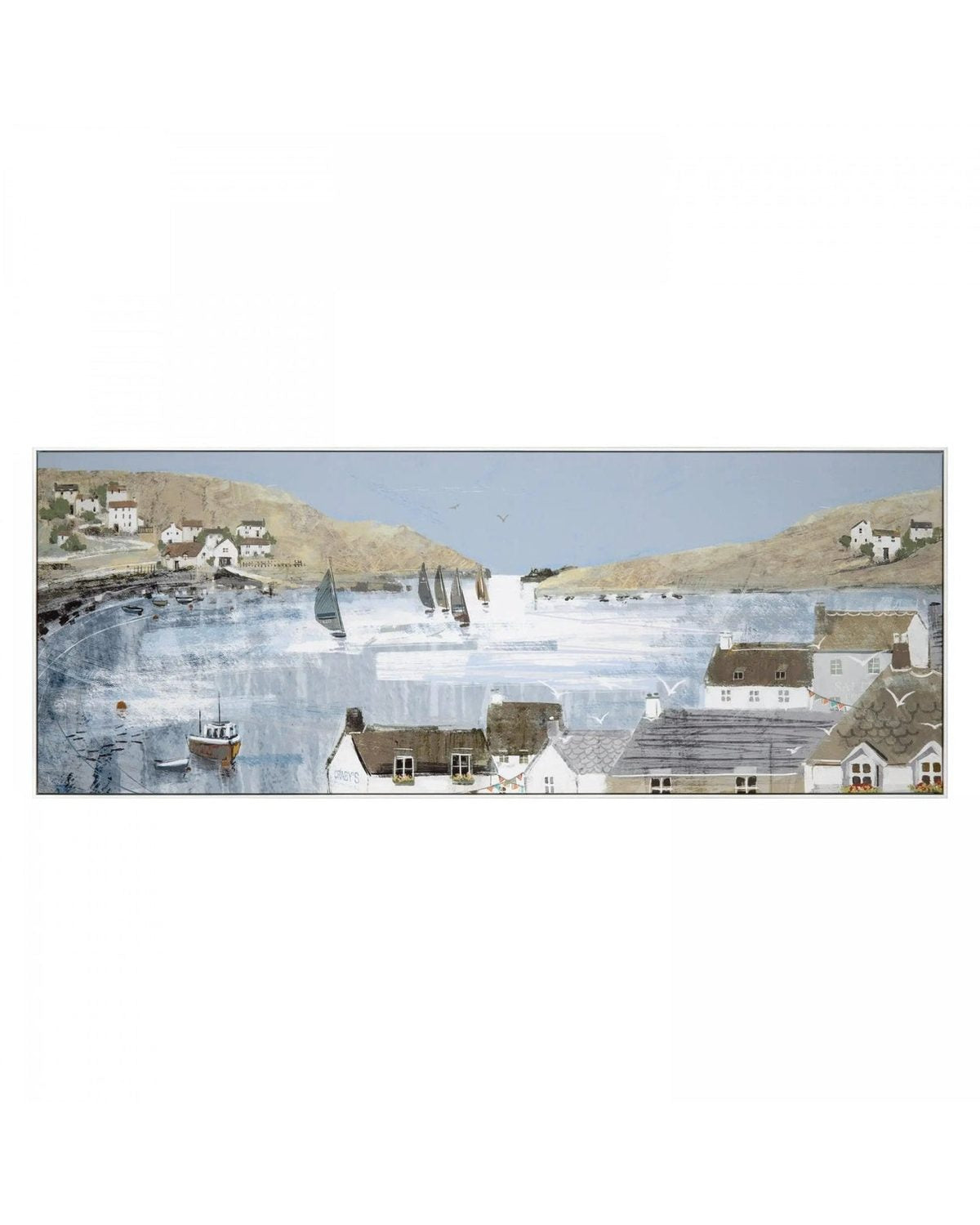 Art Marketing - Canvas Framed Print, Blue Bay View - PRE ORDER FOUR WEEK DELIVERY - Posters, Prints, & Visual ArtworkPosters, Prints, & Visual Artwork - Lulu Loves Home