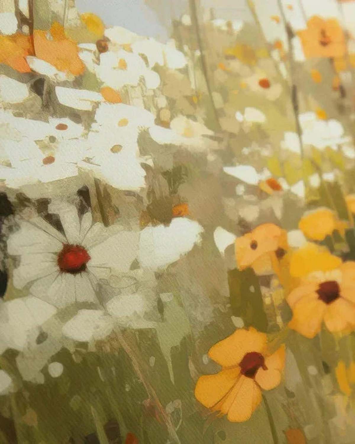 Close-up of white and yellow flowers with a blurred background