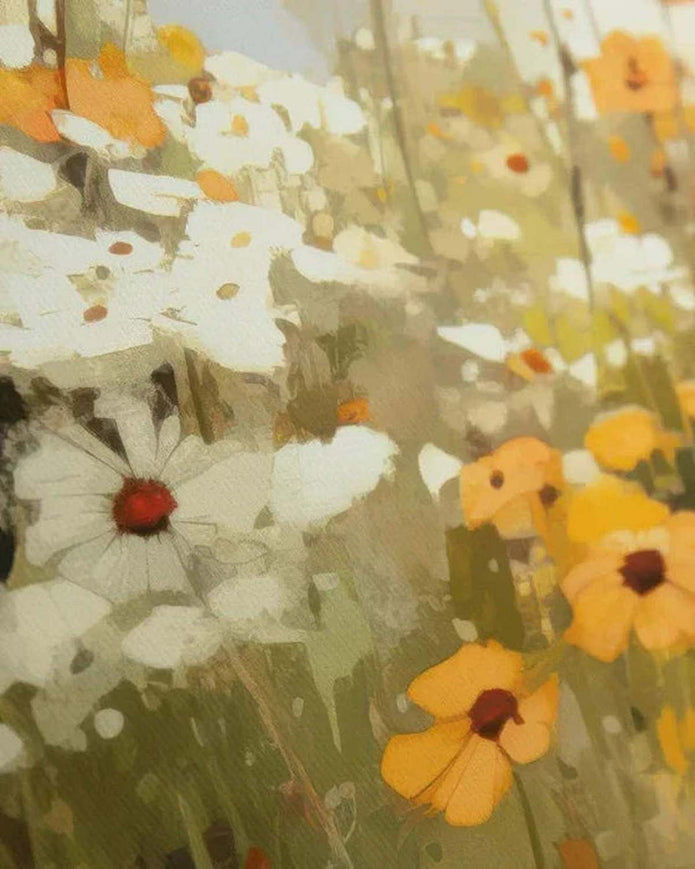 Close-up of white and yellow flowers with a blurred background