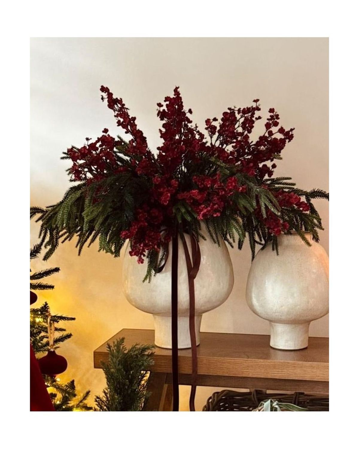 Artificial Christmas Burgundy Gypsophelia Stem