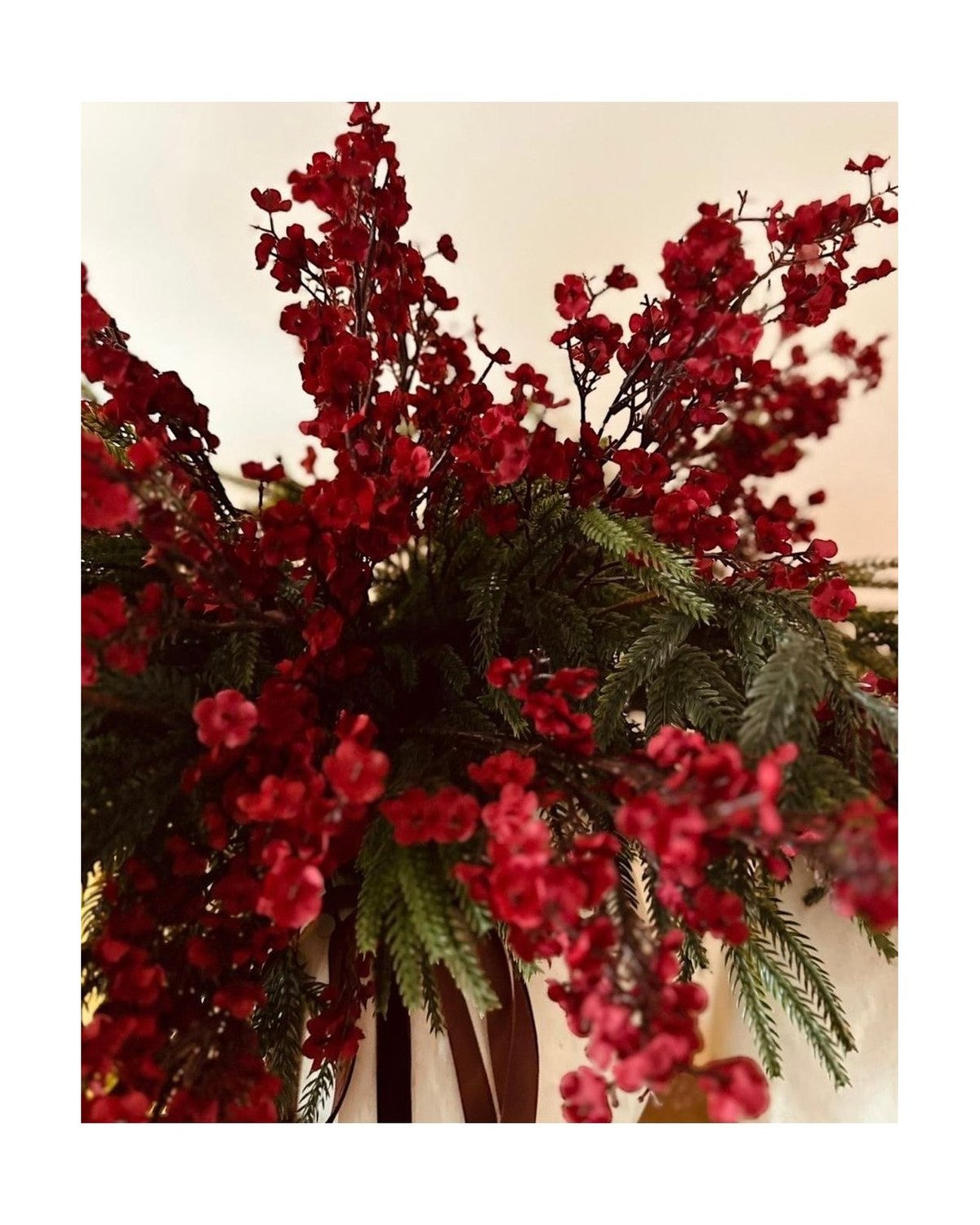 Artificial Christmas Burgundy Gypsophelia Stem
