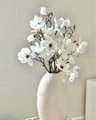Artificial Classic White Magnolia Branch Stem