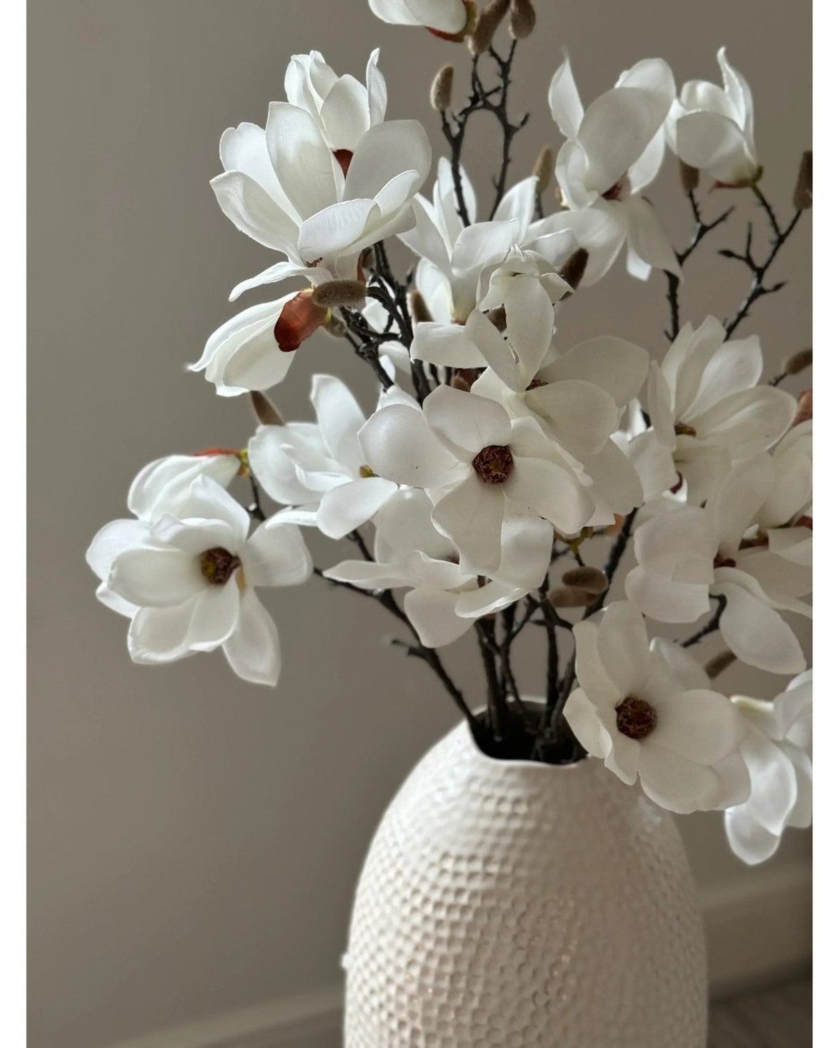 Artificial Classic White Magnolia Branch Stem - Faux Plants & FlowersFaux Plants & Flowers - Lulu Loves Home