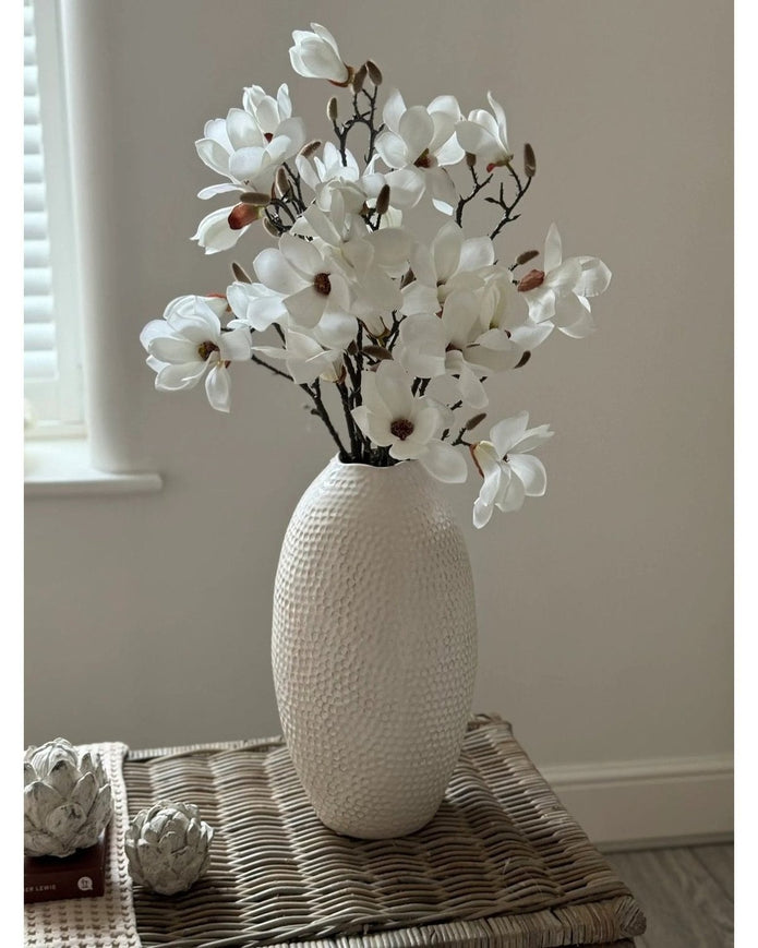 Artificial Classic White Magnolia Branch Stem - Faux Plants & FlowersFaux Plants & Flowers - Lulu Loves Home