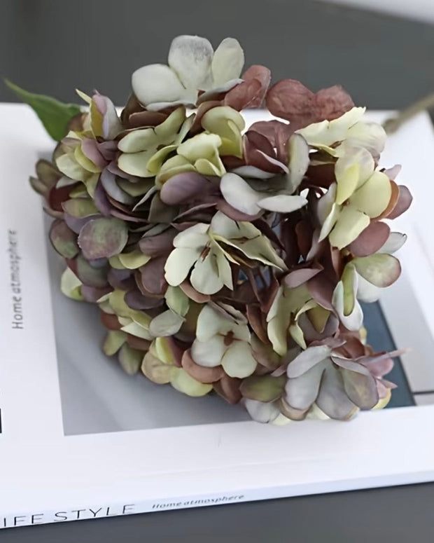 Artificial Short Dusky Plum Hydrangea Stem - Set of Three