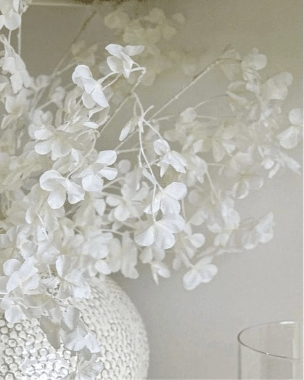 Artificial White Blossom Stems - Set of Three
