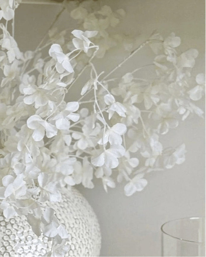 Artificial White Blossom Stems - Set of Three