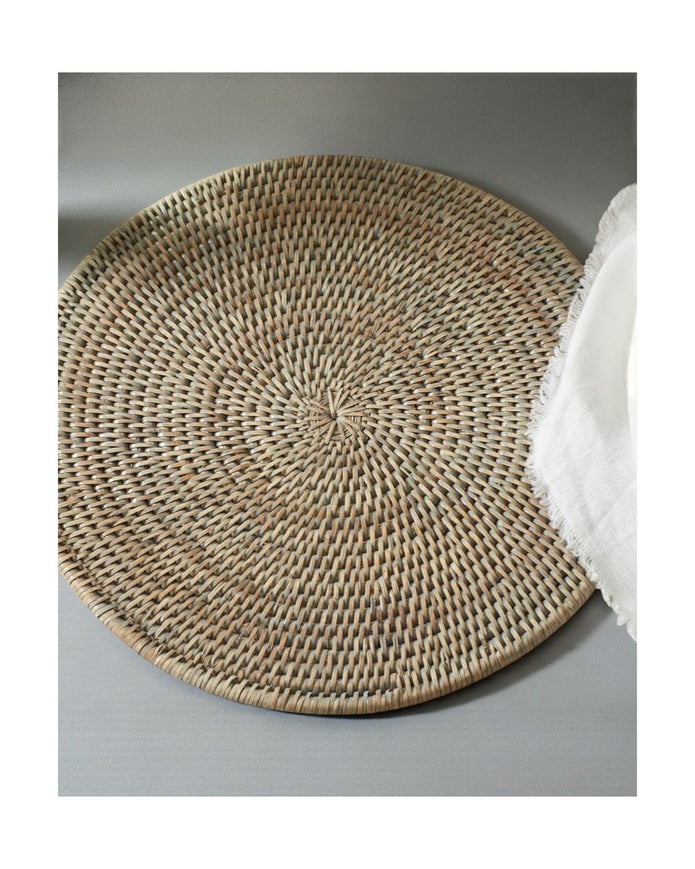 Artisan Weave Rattan Round Placemats - Set of Two