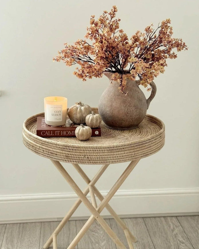 Artisan Weave - Rattan Round Tripod Side Table - Furniture & MirrorsFurniture & Mirrors - Lulu Loves Home