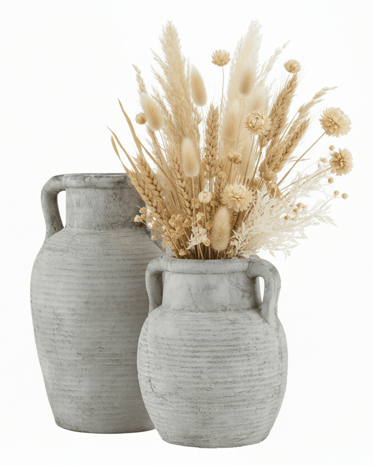 Athena Neutral Stone Amphora Vase