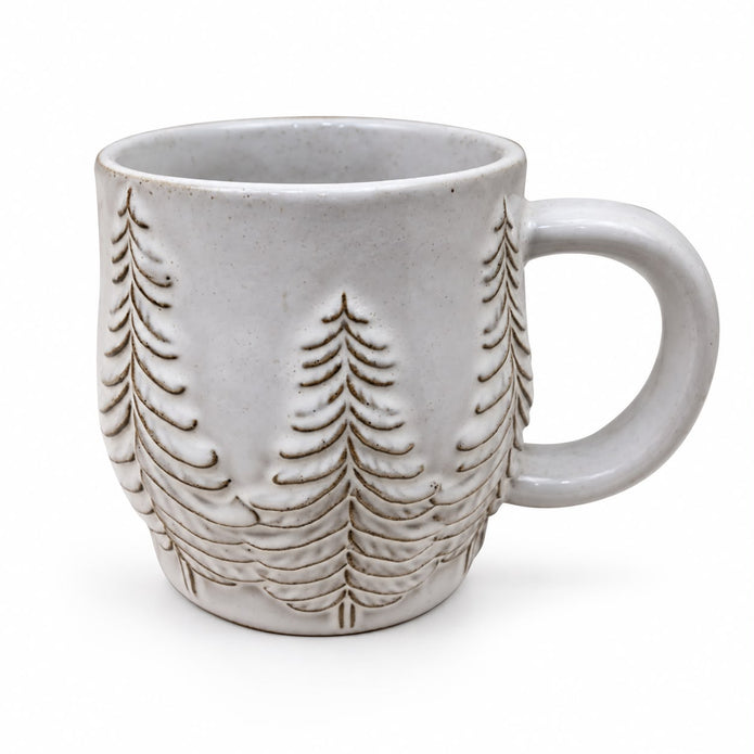 Embossed Frosted Pine Trees Mug