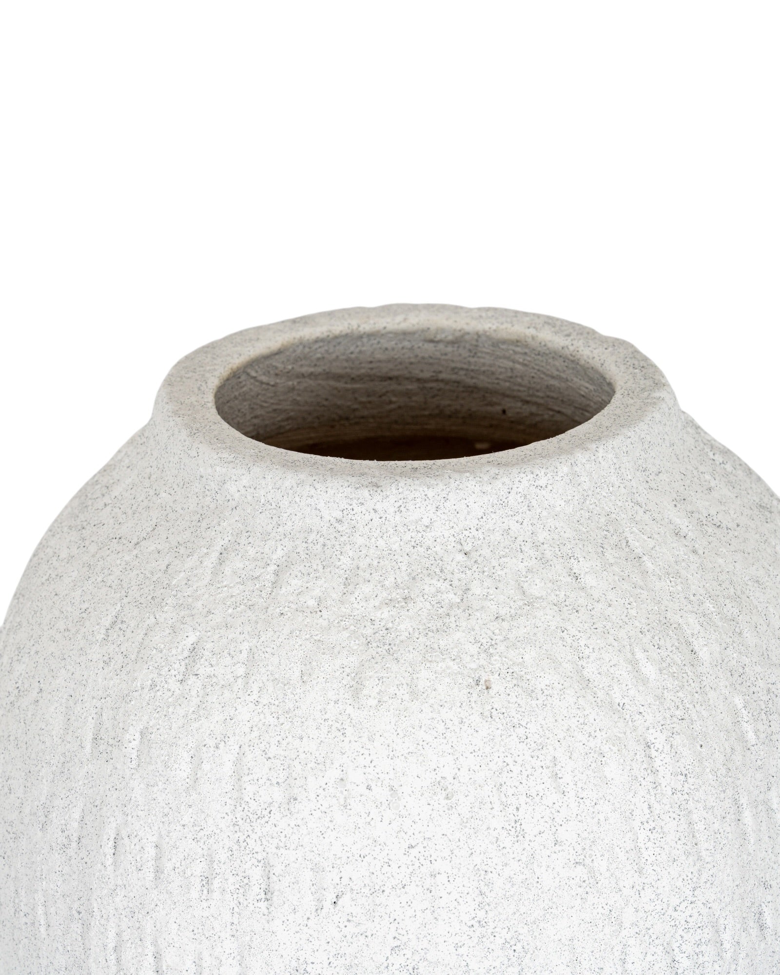 Ashen white matte tall vase from Hill Interiors, showcasing a sleek ceramic design suitable for modern home decor.