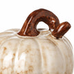 Cream And Brown Ceramic Pumpkin