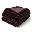 Burgundy Luxury Faux Fur Blanket Throw