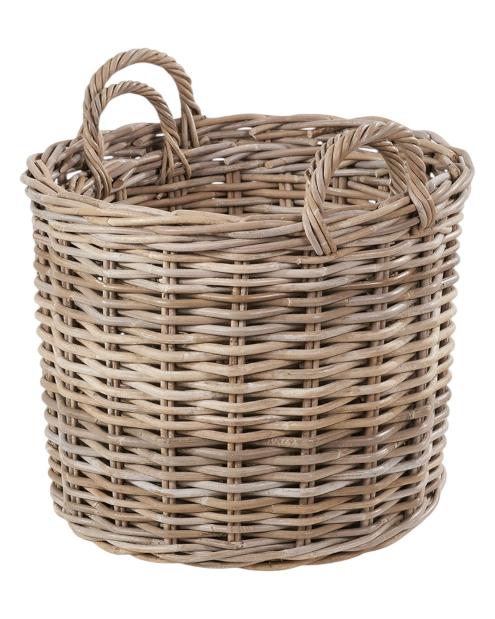 Round rattan Kubu storage basket by Pacific Lifestyle Ltd, handmade woven home decor basket for organization and stylish storage.