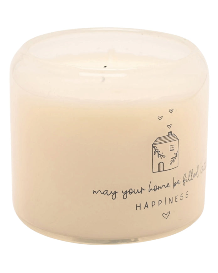 Beige Moments Double Wick Candle - Happy Home