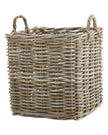 Rattan Kubu luxury square storage baskets for home decor, featuring woven natural rattan with sturdy handles.