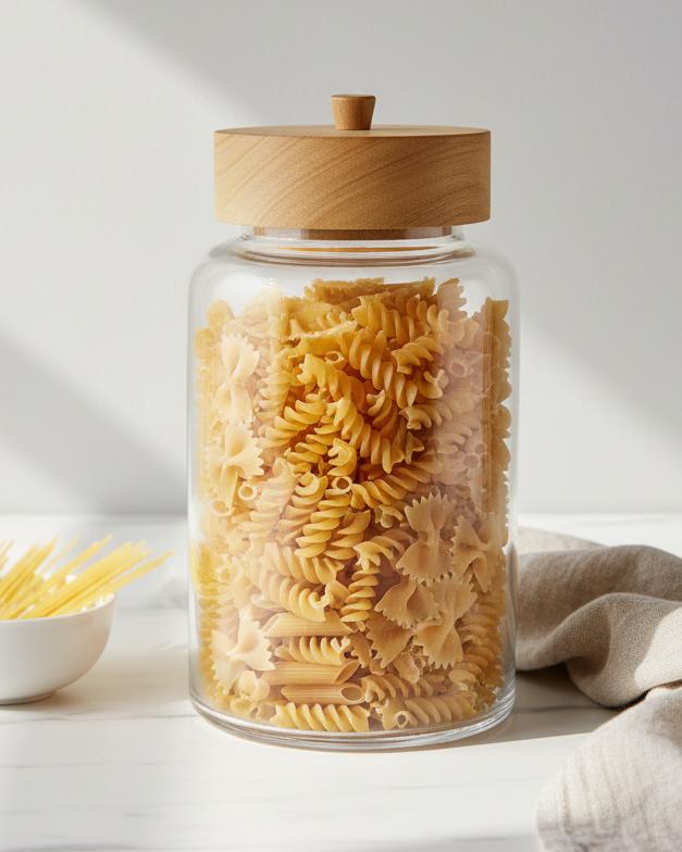 Glass Jar With Wooden Lid