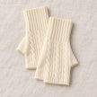 Cream Cosy Cable Knit Fingerless Gloves