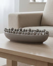 Oval Extra Large Grey Bobble Edged Bowl