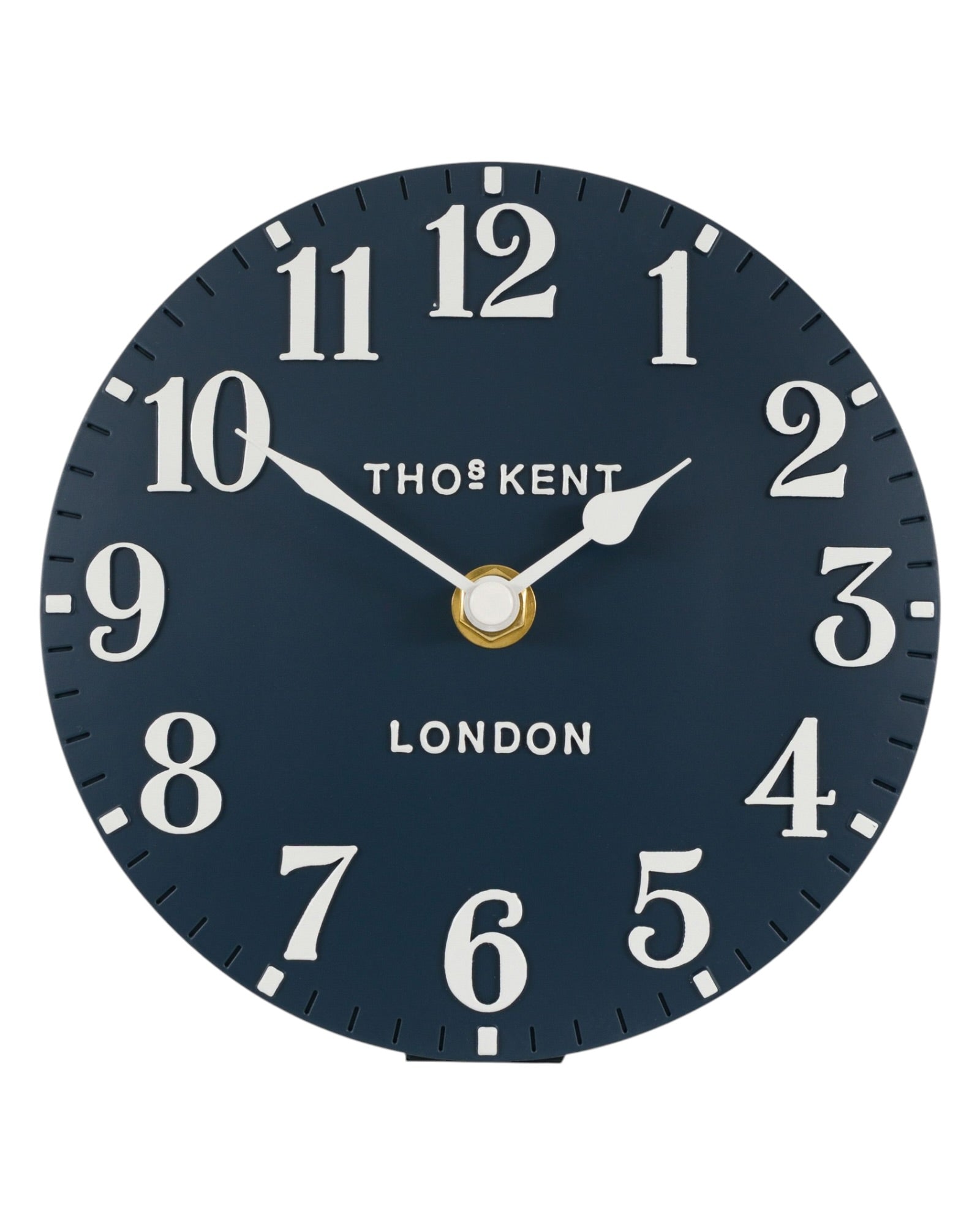 Thomas Kent 6-inch Arabic Mantle Clock in ink blue by Gallery Direct, featuring a classic design with Arabic numerals and a polished finish.