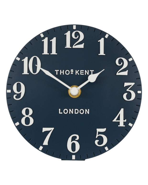 Thomas Kent 6-inch Arabic Mantle Clock in ink blue by Gallery Direct, featuring a classic design with Arabic numerals and a polished finish.