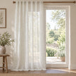 Yard Leaf Patterned Natural Woven Sheer Voile Curtain Panel