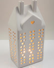 White Ceramic Matt LED Light Up House