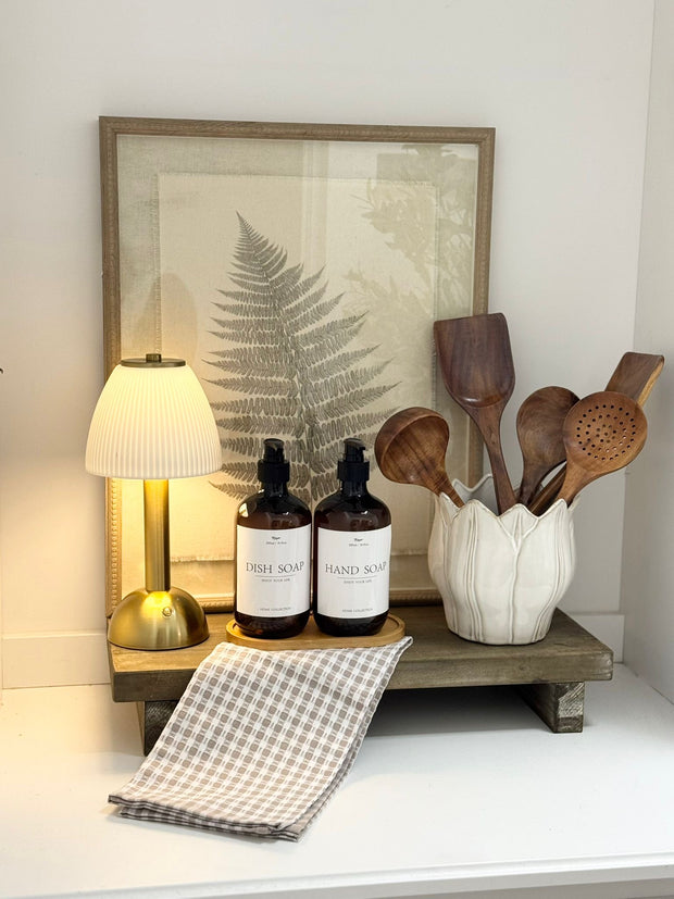 Natural wooden rectangle rustic display riser by Gisela Graham, small or large home decor piece with a textured wood finish.