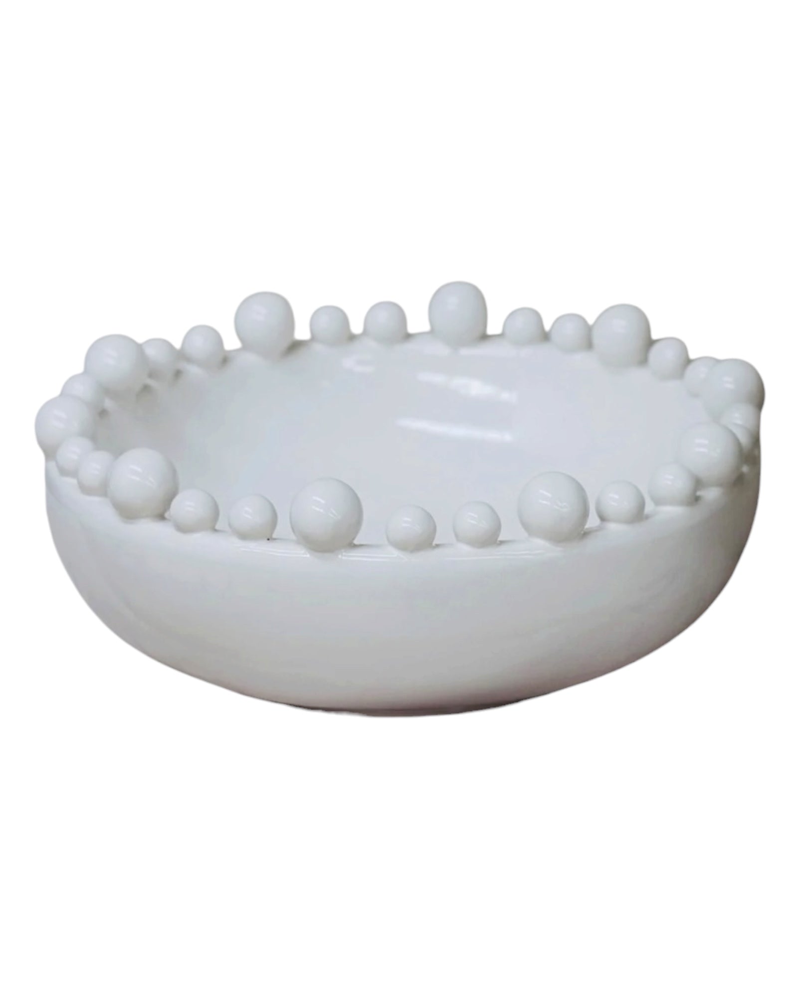 Extra Large White Bobble Edged Bowl