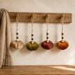 Velvet Pumpkins With Beads Hangers
