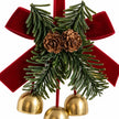 Triple Gold Bell & Burgundy Bow Hanging Ornament — product image 4