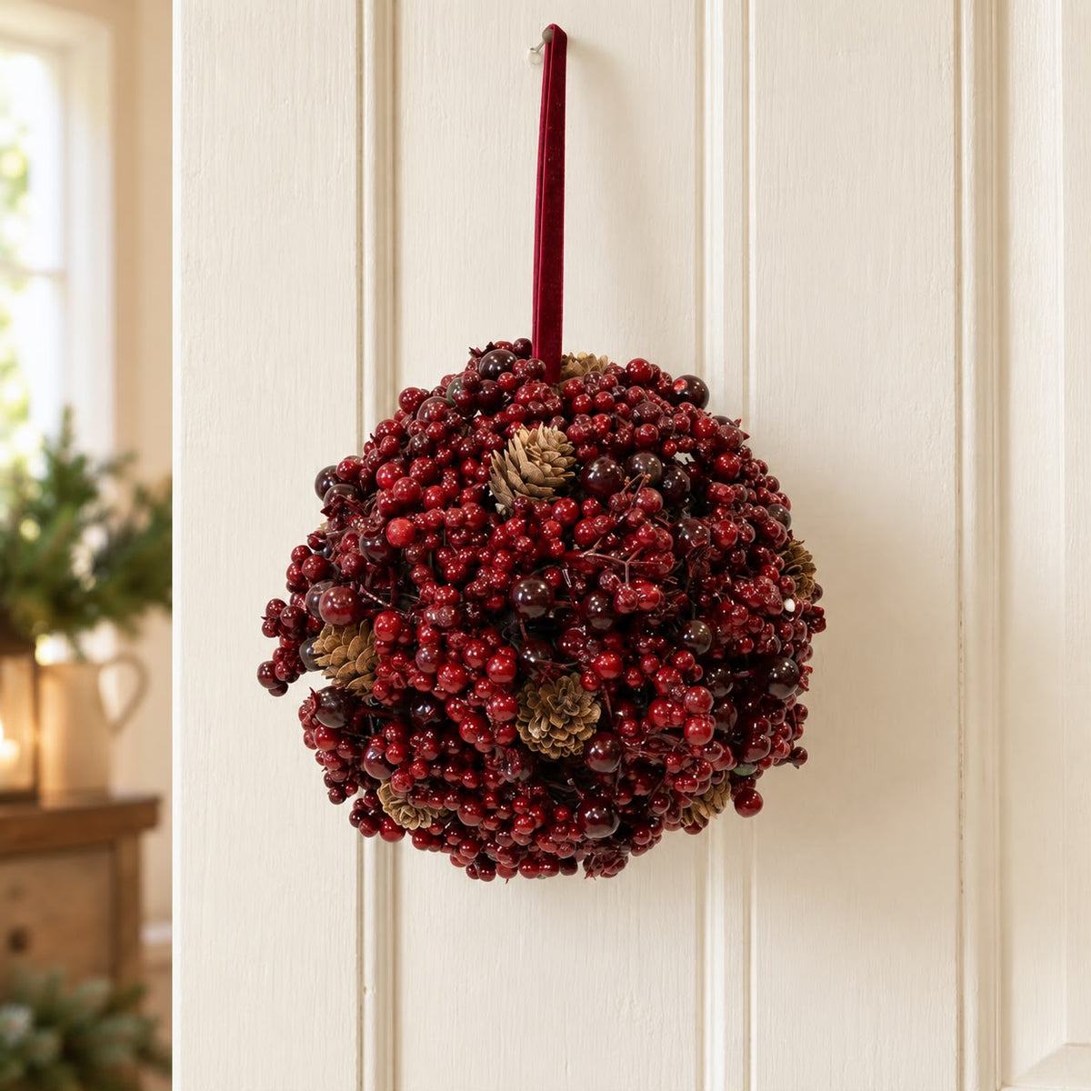 Luxury Hanging Burgundy Berry Ball