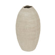 Zaffera Ivory Tall Textured Vase by Hill Interiors, showcasing a tall ceramic vase with intricate textured design.