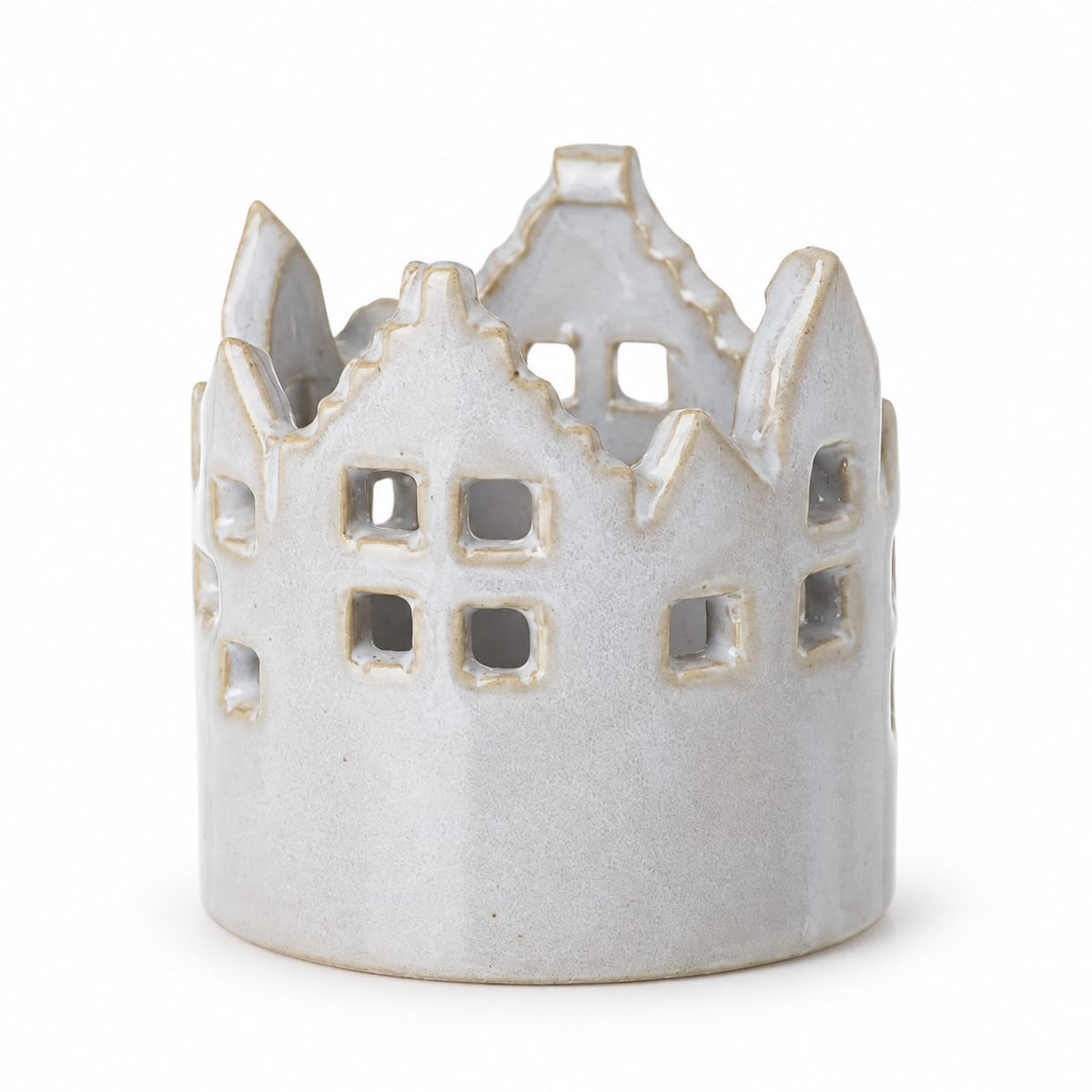 Round Ceramic House Tealight Candle Holder