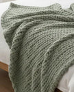 Sage Green Chunky Chenille Knit Throw