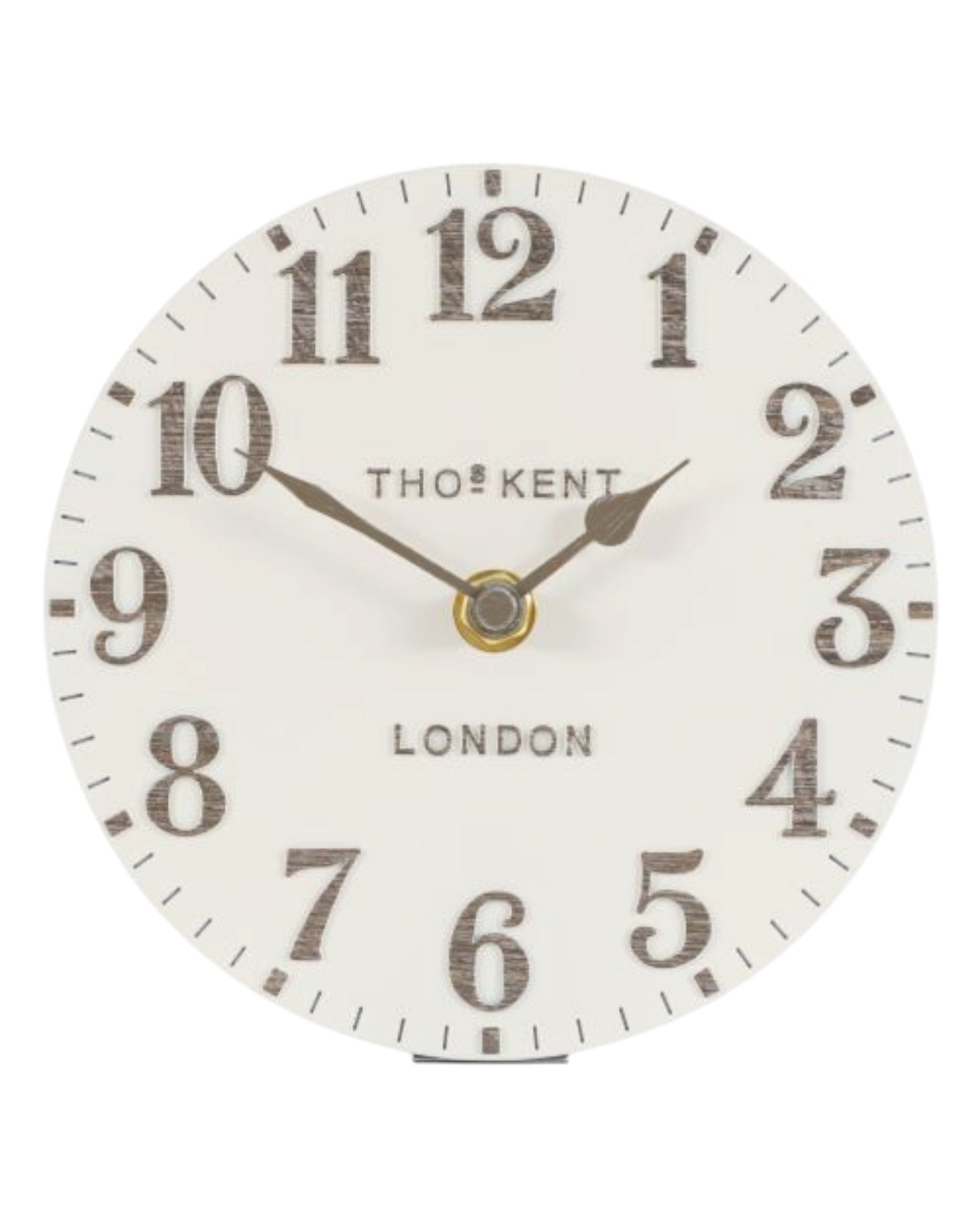 Thomas Kent Arabic Mantle Clock by Gallery Direct, 6-inch limestone clock with classic design and Arabic numerals.