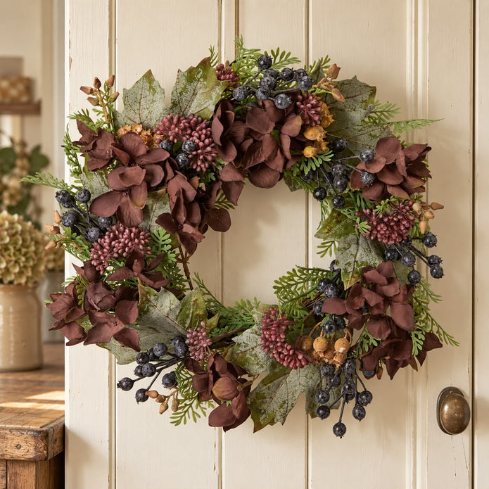 Hydrangea Green Artificial Wreath