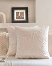 Ivory cream leaf embossed cushion cover by Starlight Express, soft furnishings with elegant leaf pattern and textured fabric.