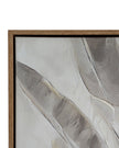 Large neutral feather wall art by Hill Interiors in a frame, showcasing elegant feather design for wall decoration.